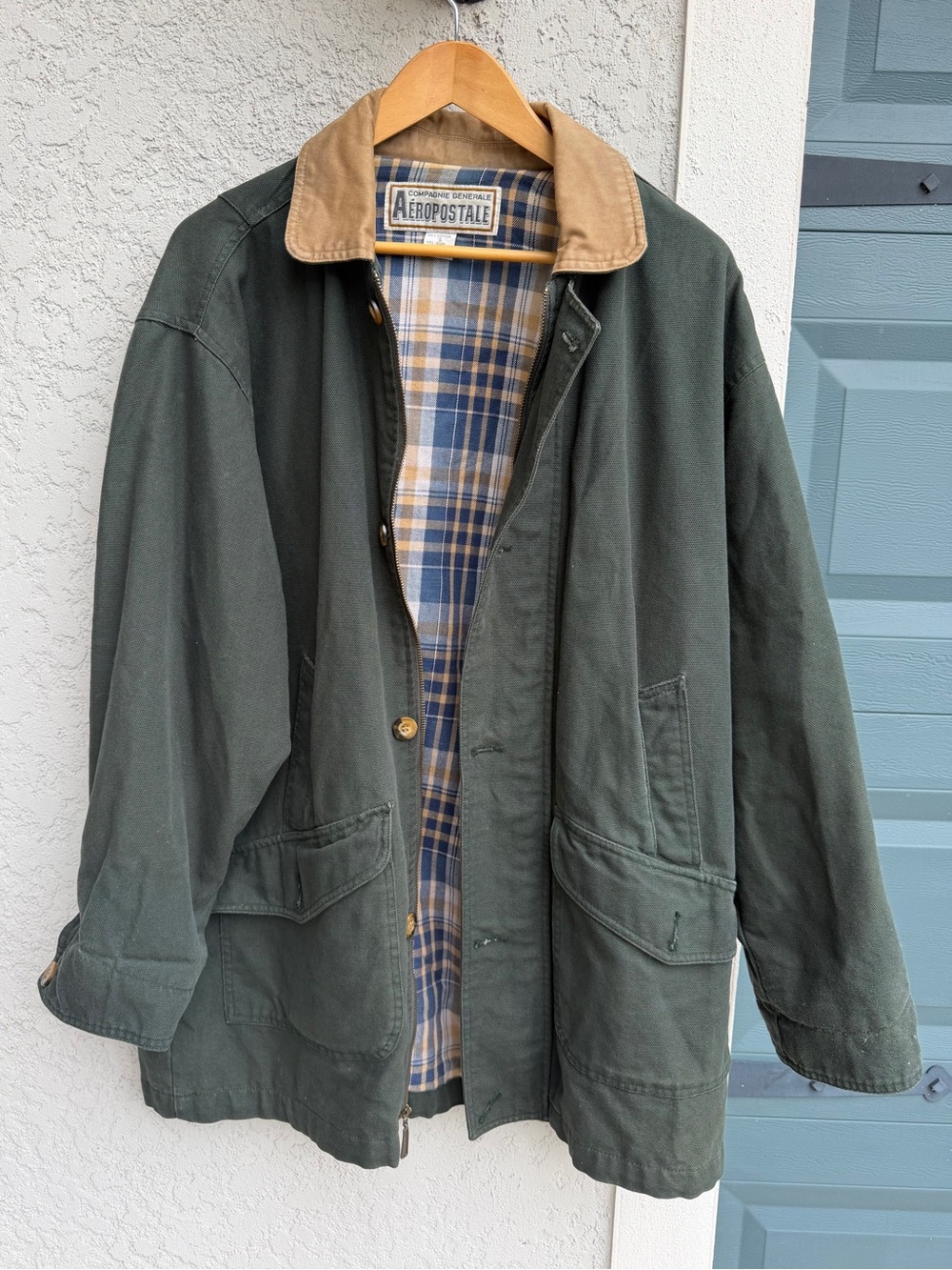 Vintage 90s Aeropostale Compagnie Generale Forest Green Barn Chore Jacket S